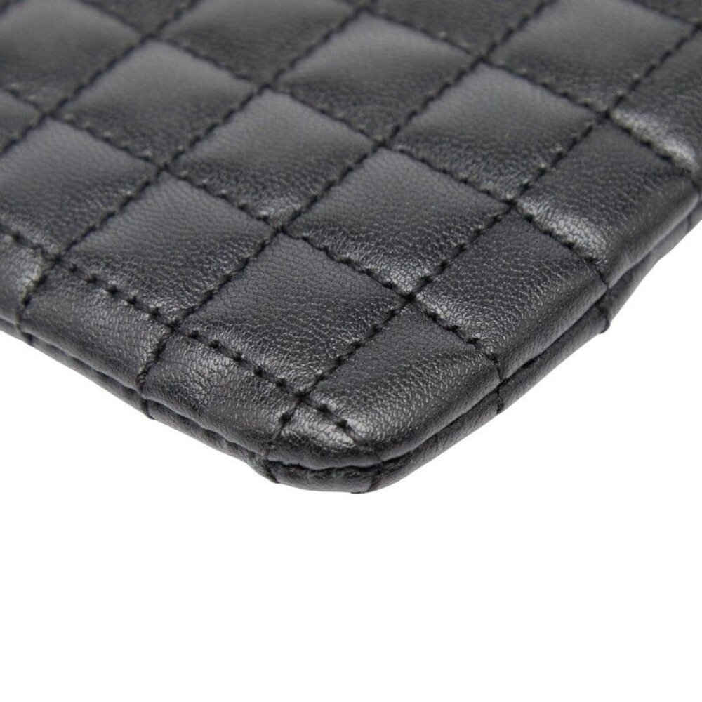 Celine Ccharm Quilted Coin Case Card Case Black Leather - Picture 4 of 10